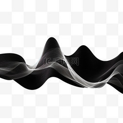 科技感的线条图片_黑色线条波浪科技感装饰5