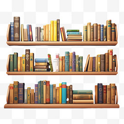 书吧区书柜图片_书本木头书架书柜免扣元素装饰素