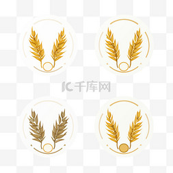 品牌设计公司图片_扁平小麦标志系列3