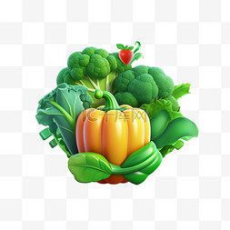 蔬菜合成图片_蔬菜青菜卡通合成免扣元素装饰素