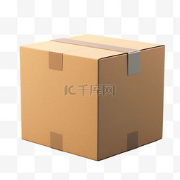 纸箱立体图片_纸盒纸箱立体打包免扣元素装饰素