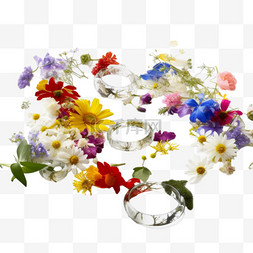 圆环彩色艺术图片_夏季彩色植物花朵花卉装饰4