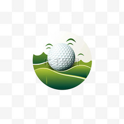 扁平高尔夫球标志系列1