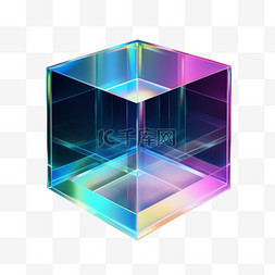 立方体正方体反光透明玻璃免扣元