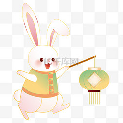 国潮中秋节兔子灯笼