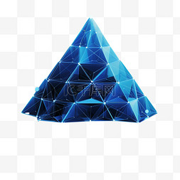 深蓝色三角形状结构免扣元素装饰