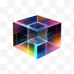 彩色立方体正方体透明玻璃免扣元
