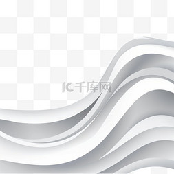 科技感线稿图片_抽象灰白曲线装饰科技感