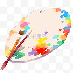 水彩背景板图片_学习工具元素水彩手绘板