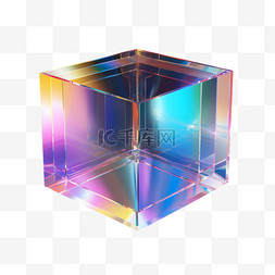 立方体正方体色彩透明玻璃免扣元