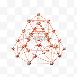 三角形状橘色结构免扣元素装饰素