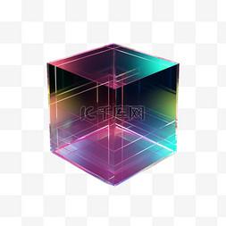 立方体正方体创意透明玻璃免扣元