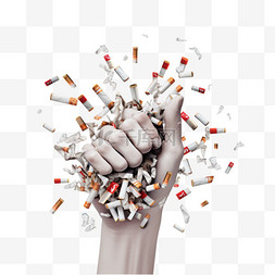烟吸烟图片_在拳头概念中碾碎香烟2