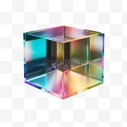 立方体正方体矢量透明玻璃免扣元