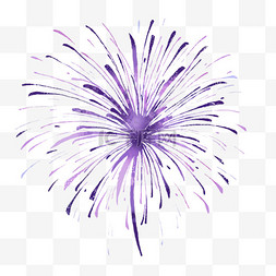 国庆节紫色绽放手绘烟花元素