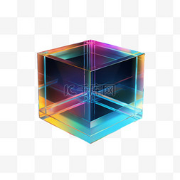 立方体ai正方体透明玻璃免扣元素