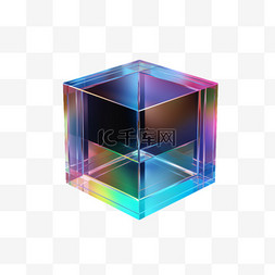 立方体正方体简单透明玻璃免扣元