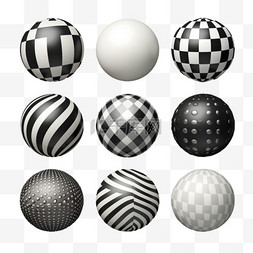 球体几何图片_花纹特色球体形状免扣元素装饰素