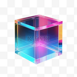 立方体正方体透明真实玻璃免扣元