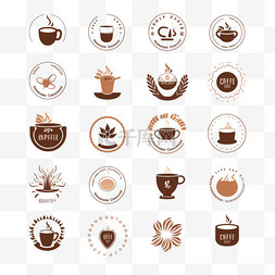 喝咖啡扁平图片_扁平咖啡店徽章收藏