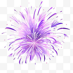 紫色烟花背景图片_手绘国庆节紫色绽放烟花元素