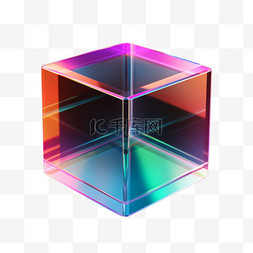 立方体正方体艺术透明玻璃免扣元