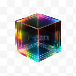 立方体正方体几何透明玻璃免扣元