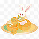 国潮兔子月饼装饰