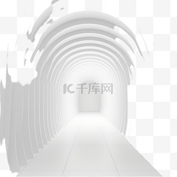 3d空间隧道图片_在矢量中3D渲染白色抽象房间走廊3