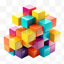 方块创意组合魔方思维免扣元素装