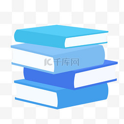 蓝色教育学习图片_教师节堆叠蓝色书本
