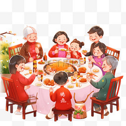 春节除夕元宵节家人吃团圆饭23