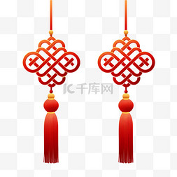 节日素材手绘图片_中国风国潮红色中国结新年节日喜
