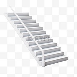 楼梯写实图片_扶梯楼梯台阶白色免扣元素装饰素