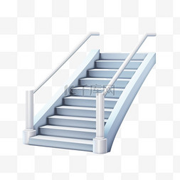 楼梯3d台阶白色免扣元素装饰素材