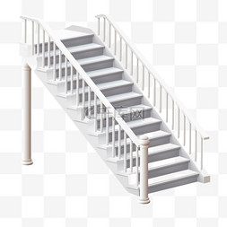 楼梯建造台阶白色免扣元素装饰素