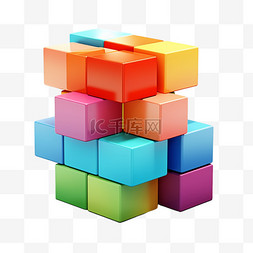 六方块方块图片_方块组合搭建魔方思维免扣元素装
