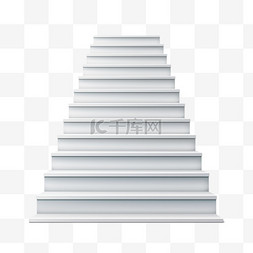 楼梯几何图片_楼梯立体台阶白色免扣元素装饰素