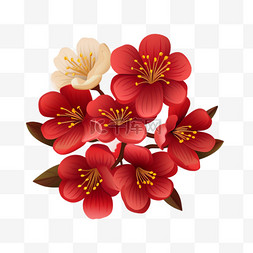 梅花花瓣装饰图片_中国风手绘梅花新年装饰元素