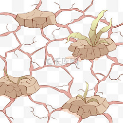 干旱的地面图片_自然灾害手绘干旱元素
