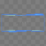科技边框蓝色文本框标题框