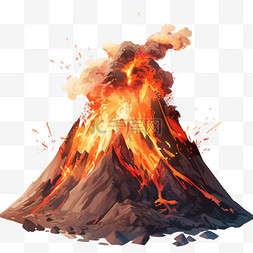 自然灾害火山爆发手绘元素