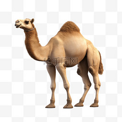 骆驼立体写实动物免扣元素装饰素