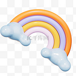 3D立体C4D膨胀风卡通彩虹