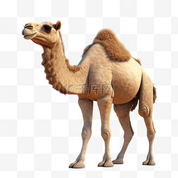 骆驼3d动物免扣元素装饰素材