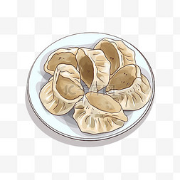 中国风新年水饺手绘插画元素