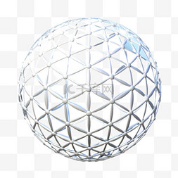 球体白色透明镂空科技免扣元素装