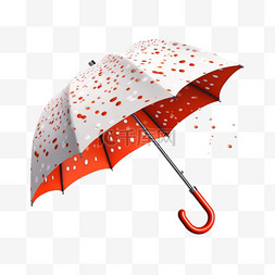带有逼真雨伞的季风销售构图