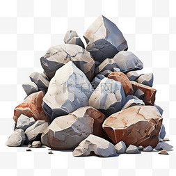 巨石卡通图片_设计岩石和巨石的组合