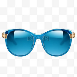 戴着海蓝色太阳镜享受暑假